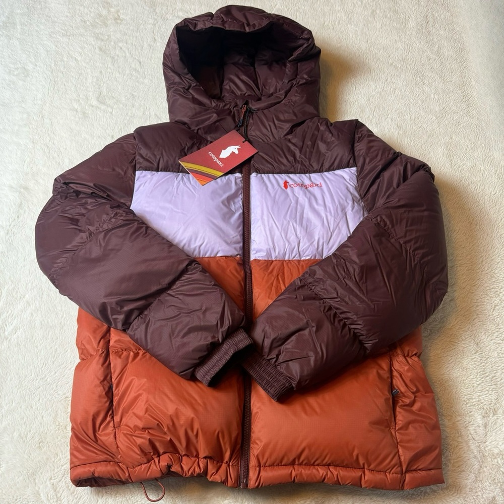 NWT Cotopaxi Solazo Hooded Down Puffer Jacket Women's Size Large Chesnut - Picture 1 of 14
